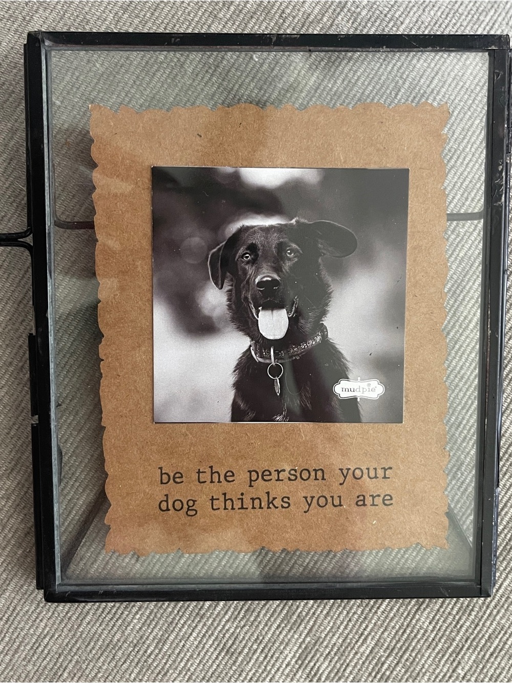 Mud Pie Brown Kraft Dog Frame with Black Photo Accent